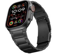 HITZEE Correa Titanio Compatible con Correa Apple Watch 49mm 46mm 45mm 44mm 42mm, Band Ligera de Titan con Cierre Plegable para Hombre para iWatch Ultra 3/2/1 49 mm Serie 11 10 9 8 7 SE 6-1, Negro