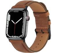 HITZEE Cuero Correas Compatible con Correa Apple Watch 42mm 41mm 40mm 38mm, Correa de Cuero Genuino Compatible con Apple Watch SE2 SE Serie 10 9 8 7 6 5 4 3 2 1, Marrón