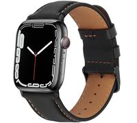 HITZEE Cuero Correas Compatible con Correa Apple Watch 49mm 46mm 45mm 44mm 42mm, Correa de Cuero Genuino Compatible con Apple Watch Ultra 2 Ultra SE2 SE Serie 10 9 8 7 6 5 4 3 2 1, Negro