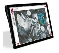 HIUKCOLED Caja de trazado de luz en ángulo de inclinación A4 con 4 Mgnets, almohadilla de luz ultrafina de brillo ajustable de 5 niveles, luz LED alimentada por pilas aburrida para dibujar, pintura de