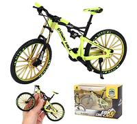HIULLEN 1:10 Modelo de Bicicleta de Montaña, Mini Bicicleta de Juguete, Mini Bike Finger Bike Decorativa Bicicleta de Dedos en Miniatura para Juguetes de Niños Regalos y Decoración (Verde)