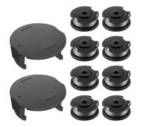 HIULLEN 8 bobinas de hilo para Bosch EasygrassCut 18 23 26 SL 18-26 18-260 18-230, bobina de desbrozadora con 2 cubiertas de bobina, bobina de repuesto para F016800569 F016800385 Easygrasscut, φ1.6 mm