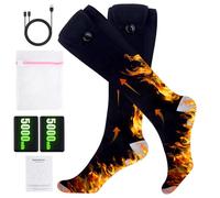 HIULLEN Calcetines Calefactables, 5000mAh Calcetines Termicos Recargables, Ajustables Calcetin Calefactable para Mujer Hombre con 4 Ajustes de Calor para Caza Esquí Ciclismo Pesca