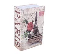 HIULLEN Diccionario seguro, libro de diccionario, caja fuerte con llaves, caja de seguridad para libros para dinero joyas y documentos de valor (bloqueo de contraseña, estilo Torre Eiffel)