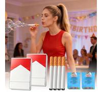 HIULLEN Soplador de Burbujas de Cigarrillo Realista Falso, 4 Piezas Cigarrillo Falso Cigarrillos de Burbujas, Mini soplador de Burbujas, Novedad Regalos para Hombres y Mujeres, Fiestas, Cumpleaños