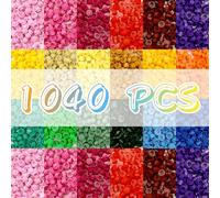 HIUME Juego de puntos de mosaico XXL - 1040 bloques de construcción redondos coloridos para niños DIY Pixel Art, compatible con placas de puntos, mini piedras de estrás, kit de complemento creativo.