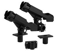 HiUmi Soporte de caña de pescar negro ajustable para bote kayak giratorio kits de montaje lateral aparejos (2)