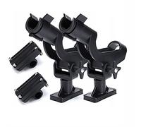 HiUmi Soporte giratorio ajustable de plástico para caña de pescar, 3 soportes, para barco, canoa, remo, kit de montaje lateral para kayak (RH50-2 unidades)
