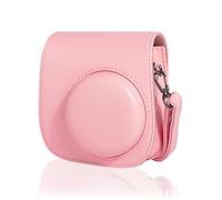 HIUOUIH Funda para Instax Mini 11 PU de Cuero Fujifilm Cámara Instantánea Case Camara Protectora Bolsa Compactas Instant Camera Protector Estuche con Bolsillo y Correa Ajustable, Rosado