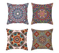 HIUOUIH Juego de 4 Fundas Cojines 45 x 45 cm Boho Geométricas Funda Almohada Decorativa Cojin Etnico para Sala Estar Dormitorio Oficina Decorativos Automóviles