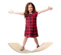 HIUOUIH Tabla de Equilibrio Niños Balance Board Curva de Madera para Niño Equilibrio Niños Tabla de Balance Tabla Wobbel Madera Max.200 kg, Color de la Madera