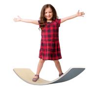 HIUOUIH Tabla de Equilibrio Niños Balance Board Curva de Madera para Niño Equilibrio Niños Tabla de Balance Tabla Wobbel Madera con Base de Fieltro Max.200 kg, Gris