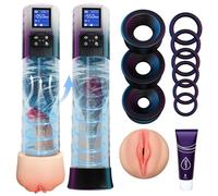 HIVEFUN Penisp Pump Succionador de Pene Hombre, Alargador de Pene con 4 Modos de Succión y 3 Modos de Entrenamiento Bomba Vacio Pene, LCD Electricos Masturbador Hombre Penis Pump Bomba de Vacio Pene