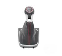 Hiverni 6 pomo de cambio marchas manual para coche alta velocidad, palanca cambios con funda cuero y cubierta antipolvo compatible para Golf 5 MK5 R32 GTI 2004 2005 2006 2007 2008 2009