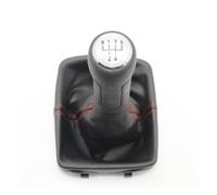 Hiverni Adaptador de pomo cambio marchas compatible con para Polo 9N 9N2 GTI 2002-2010 Funda cuero para 5 velocidades