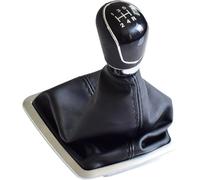 Hiverni Para Ford para Focus 2 MK2 FL C-MAX MK3 para MK4 MK7 para Galaxy MT 5/6Speed Perilla de cambio marchas Funda cuero para palanca(Black-5 Speed)