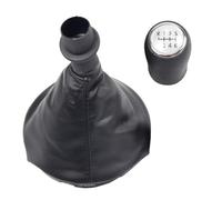 Hiverni Para Tranfor Sporter para Caravelle T5 2003 2004 2005 2006 2007 2008 2009 2010 coche 6 para perilla de caja cambios velocidad Bota cuero(Prata,6 speed)