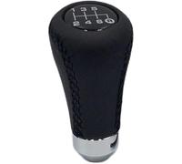 Hiverni Perilla de cambio manual para coche 5/6 velocidades, palanca cambios con puntadas rojas y negras, cuero sintético 3 adaptadores(6 Speed Black Line)