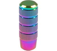 Hiverni Perilla de cambio marchas universal antideslizante 95 mm, perilla palanca cambios moleteada aluminio para transmisión manual(Neo Chrome)