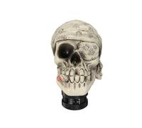 Hiverni Perilla de palanca cambios coche Universal, perilla Manual con estilo cabeza calavera adaptador manga(Blanco)