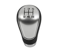 Hiverni Perilla de palanca cambios plateada y negra para Mazda 2/3/323/6/3 BK 2004 2005 2006 2007 2008 2009 2010 2011 2012, accesorios estilo coche(5 Speed Silver)