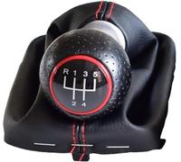 Hiverni Pomo de palanca cambios manual 5/6 velocidades para A3 S3 2001 2002 2003 con diseño panel plateado Rea(Black-5speed-red)