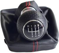 Hiverni Pomo de palanca cambios para coche,cubierta funda polaina negra para línea roja 5/6 velocidades,para A4, B6, B7,2000-2004,2005-2008(R-5 Speed)