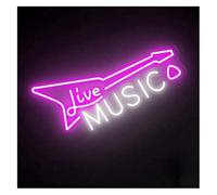 Hivernoi Lámpara de neón Para decoración de luces neón Música en para letrero 25cmx38cm(F)