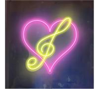 Hivernoi Lámpara de neón Para lámpara de neón palabra prestada Corazón Música para letrero para Powered(B)