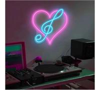 Hivernoi Lámpara de neón Para lámpara de neón palabra prestada Corazón Música para letrero para Powered(A)