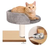 Hivexagon Cama de Escritorio para Gatos con Columna rascadora y Suave Acolchado de Felpa. Permite Que tu Gato aprenda y trabaje contigo. Soporta hasta 4 kg
