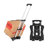Hivexagon Carrito de Equipaje Plegable, Compacto Ligero Duradero de Aluminio Capacidad de Carga de 40kg/88lbs para Equipaje, Viajes, de Compras, Uso en Oficina y Transporte HG405