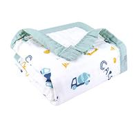 Hivia Manta Bebé Algodón Manta 110x110cm, Cotone 100%, Carro Azul