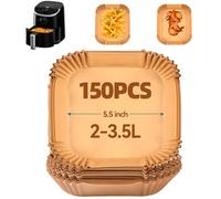 Hivio Airfryer - Papel de horno para freidora Midea/Cosori/Chefman Mini de 2 litros - 3,5 L, papel de horno para freidora de aire caliente pequeña para 1-2 personas, 150 unidades