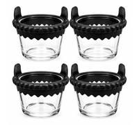 Hivio Juego de 4 cazuelas Airfryer de vidrio de borosilicato con mango de silicona, libre de BPA, sin olor, perfecto para huevos cocidos, mini tortillas, postres y pequeñas porciones