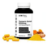 Hivital Foods Cúrcuma 6000 mg Extracto al 95% con Pimienta Negra 120 cáps