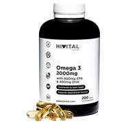 Omega 3 2000 mg. 200 cápsulas para más de 3 meses de tratamiento. Con 800 mg EPA, 400 mg DHA y Vitamina E Natural. El único con Aceite de Pescado Español. Fabricado en España por HIVITAL