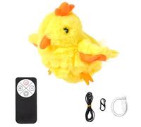 Hivorlon Juguete interactivo para pájaros y gatos, juguete recargable con control remoto, sonido de chirping, juguete de peluche para gatos de interior, 5.1 x 4.3 x 2 in / 13 x 11 x 5 cm