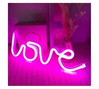 Hivvaor Decoración con luces de neón Decoración de para fiesta LED para luces neón Lámpara señal luz nocturna con forma amor Luz noche doble potencia(Neon-3)