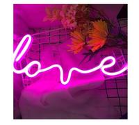Hivvaor Decoración con luces de neón Lámpara de luz nocturna con forma amor para letreros neón, doble potencia(Neon-6)