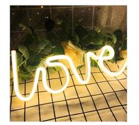 Hivvaor Decoración con luces de neón Lámpara de luz nocturna con forma amor para letreros neón, doble potencia(Neon-4)