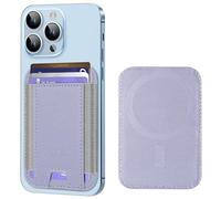 HiWe Cartera MagSafe, cartera magnética más fuerte para iPhone 17/16/15/14/13/12, soporte para 7 tarjetas, RFID delgado minimalista de cuero, 1 ranura, K-Lilac