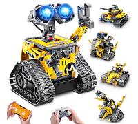 HiWEEGO Robot Toys for Kids, 5-in-1 Remote & App Control Building Set RC Wall Robot, Rechargeable Engineer Set Gift for Boys Girls Ages 6-12+ (520 PCS)