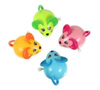 hiwhale 4 Piezas Wind-up ratón Juguete Divertido para niño niña Juego Educativo Seguro y fácil de agarrar para cumpleaños y Fiesta favores Colores al Azar