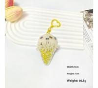 hiwhale Encanto de moda del amor del helado del Rhinestone Handcrafted, llavero del colgante del bolso del Applique de la palmera del coco