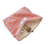 hiwhale Girly Plaid bolsa de cosméticos gran capacidad viaje portátil mujeres moda embrague cremallera bolso cosmética artículos tocador Bolsas almacenamiento