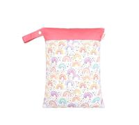 Hixingo 3/2/1 Pieza Bolsa de Pañales Impermeable con Botones a Presión,Bolsa Impermeable de Tela con Cremallera Reutilizable Wet Bag Pañales,Organizador para Carro de Bebe Toallitas (Rosa,1pc)