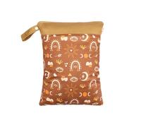 Hixingo 3/2/1 Pieza Bolsa de Pañales Impermeable, Multicolor Bolsa Impermeable de Tela con Cremallera Reutilizable Wet Bag Pañales, Organizador para Carro de Bebe Toallitas (Marrón 1,1pc)