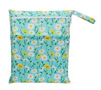 Hixingo 30x36cm Bolsas de Pañales Mojados, Impermeable Reutilizable Bolsa Pañales con Cremallera, Wet Bag Organizador para Carro de Bebe, para Viajes, Playa y Piscina (Manzanilla,1 Pack)