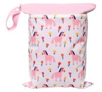 Hixingo 30x40cm Bolsas de Pañales Mojados, Impermeable Reutilizable Bolsa Pañales con Cremallera, Wet Bag Organizador para Carro de Bebe, para Viajes, Playa y Piscina (Dibujo animado4,1 Pack)